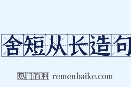 舍短从长造句是什么意思的图片